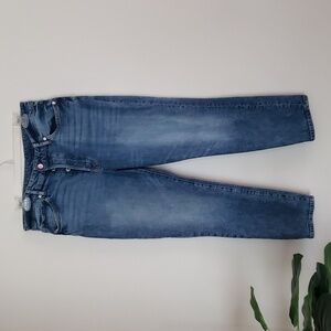 & Denim H&M jeans, high waist mom jean, medium wash, button fly, women's Sz 10